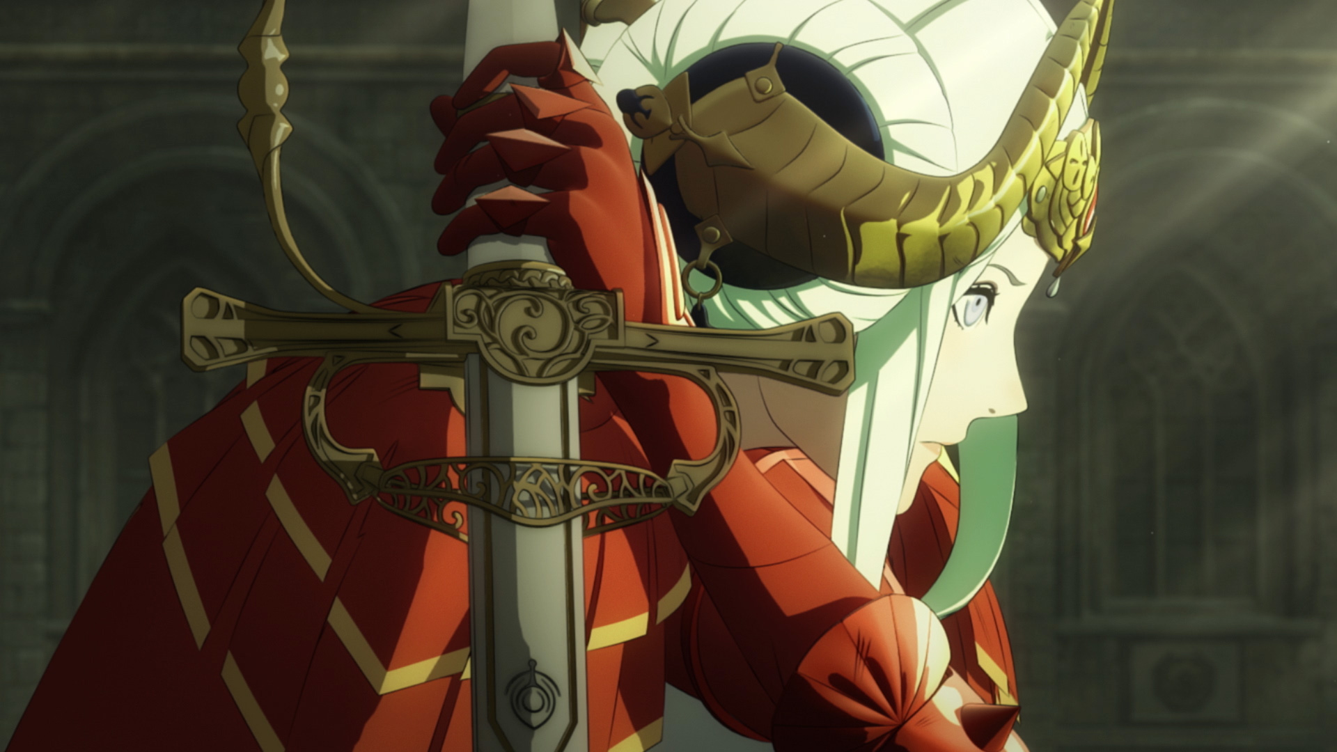 Edelgard with a sword